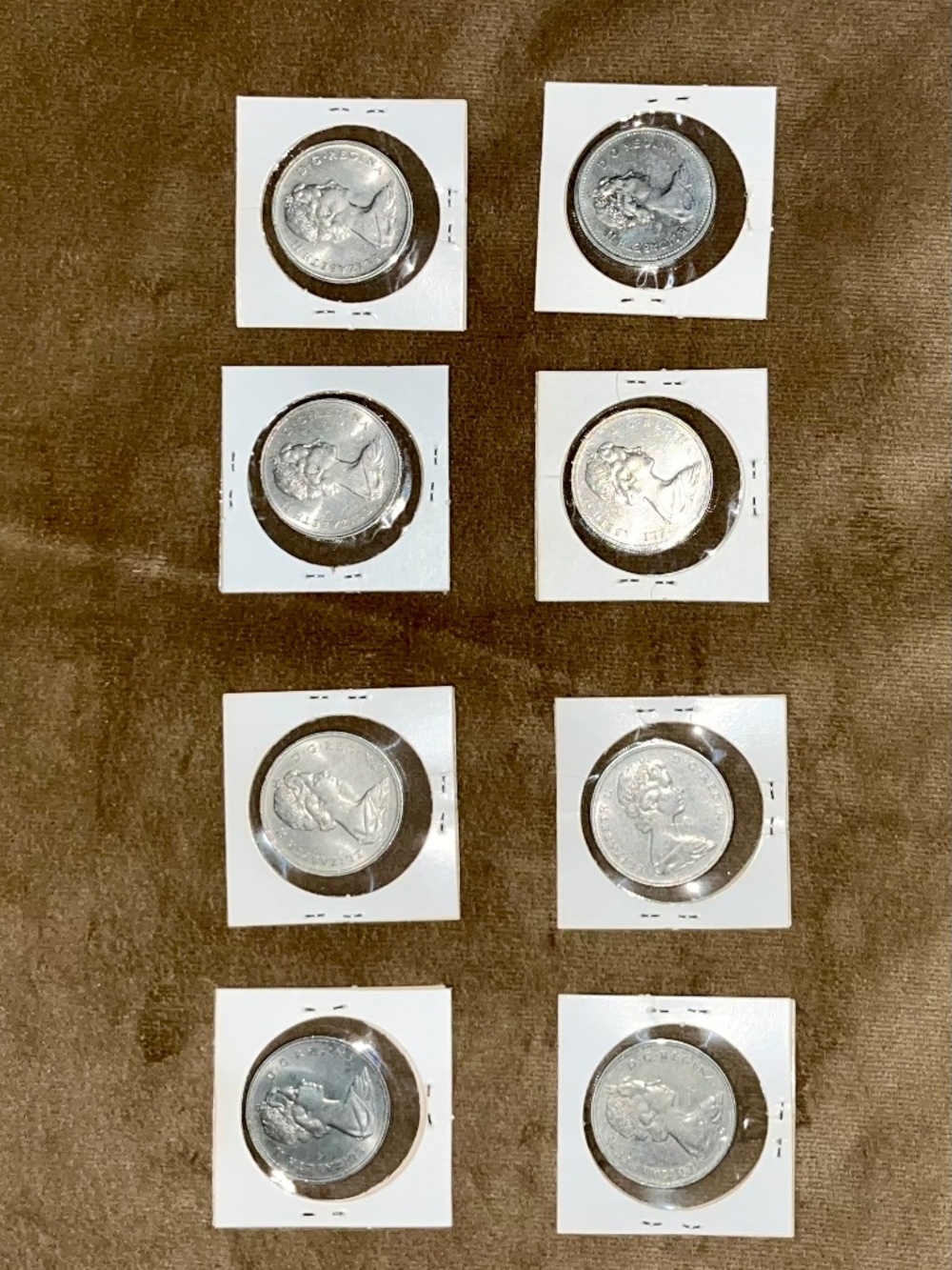Canadian Dollar Coins from 1968 to 1976 - Eight in total